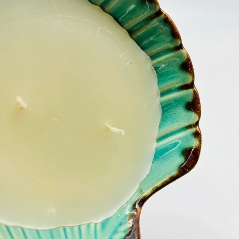 Outside insect repellent candle BEAUTIFUL shell stoneware design